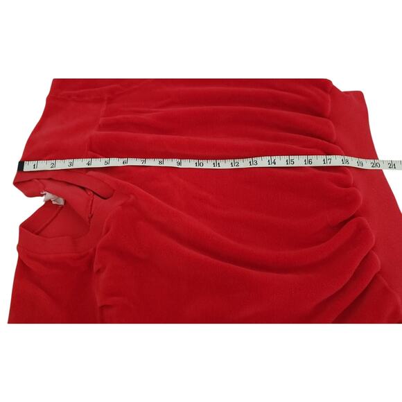 Vintage Max Hurn Red V- Neck Long Sleeve Pullover Velour Blouse Women's Size 12 - Picture 5 of 13